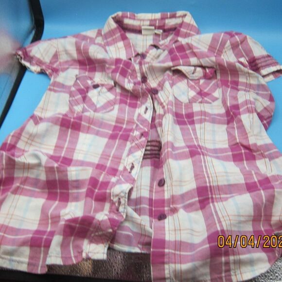 📦 SO Purple blue plaid button down shirt top Pre-owned - Picture 1 of 5